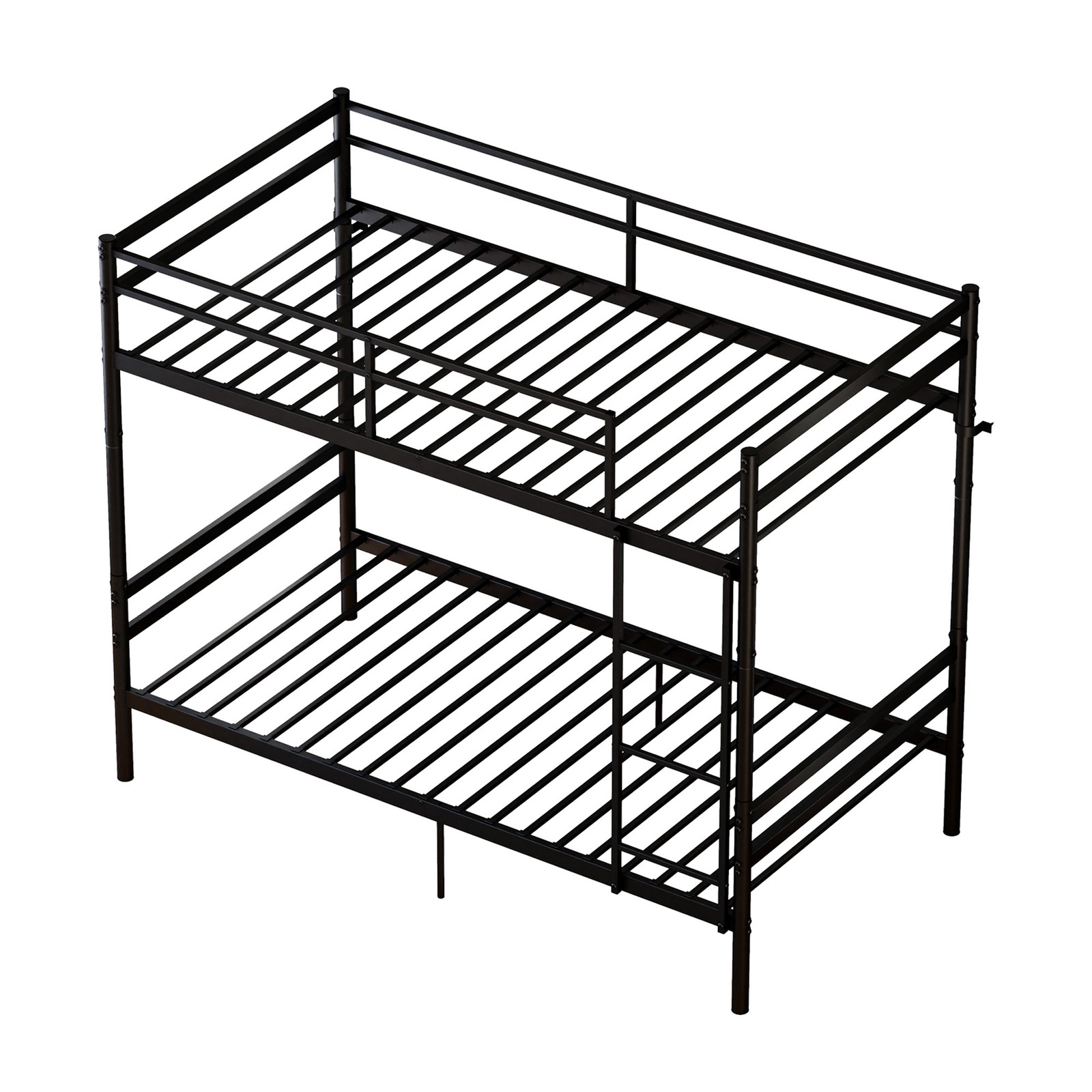 Metal Bunk Bed Twin Over Twin – Heavy Duty Industrial Bed w/ Safety Guard Rails