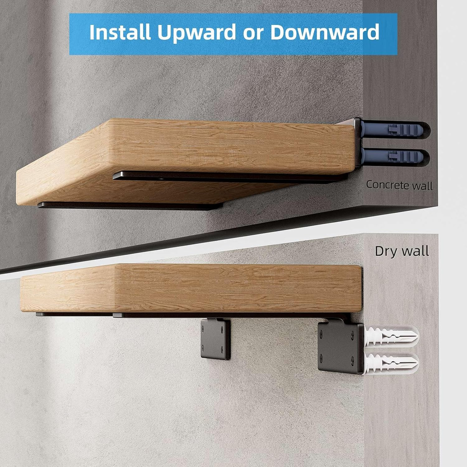 Shelf Brackets Floating Shlef Brackets 6-Inch 6-Packs, 1/5 Inch Thick Heavy Duty
