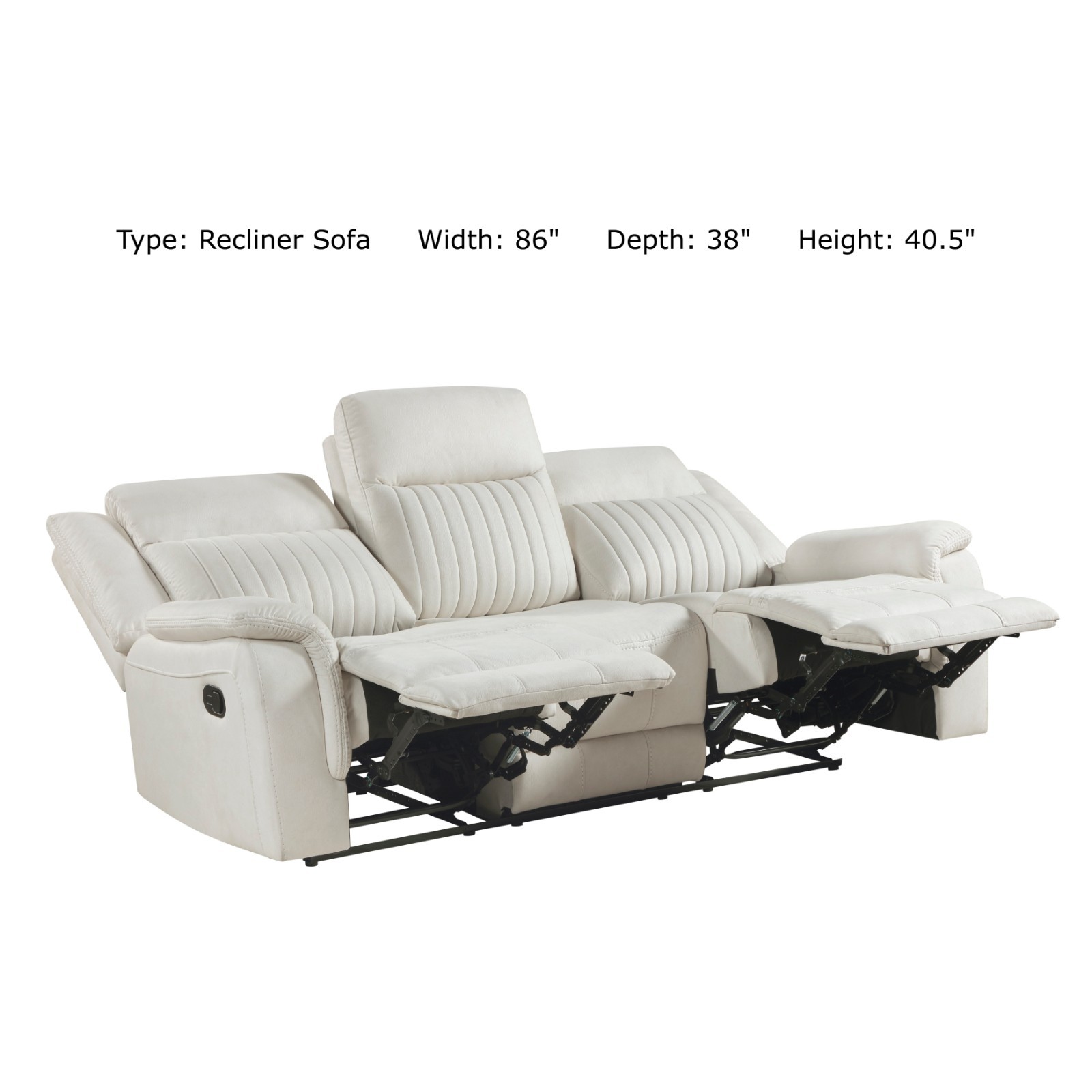 CURBSIDE SHIPPING TO WI, 53223 – NEW Beige 2PC Microfiber Sofa Love Recliner Set