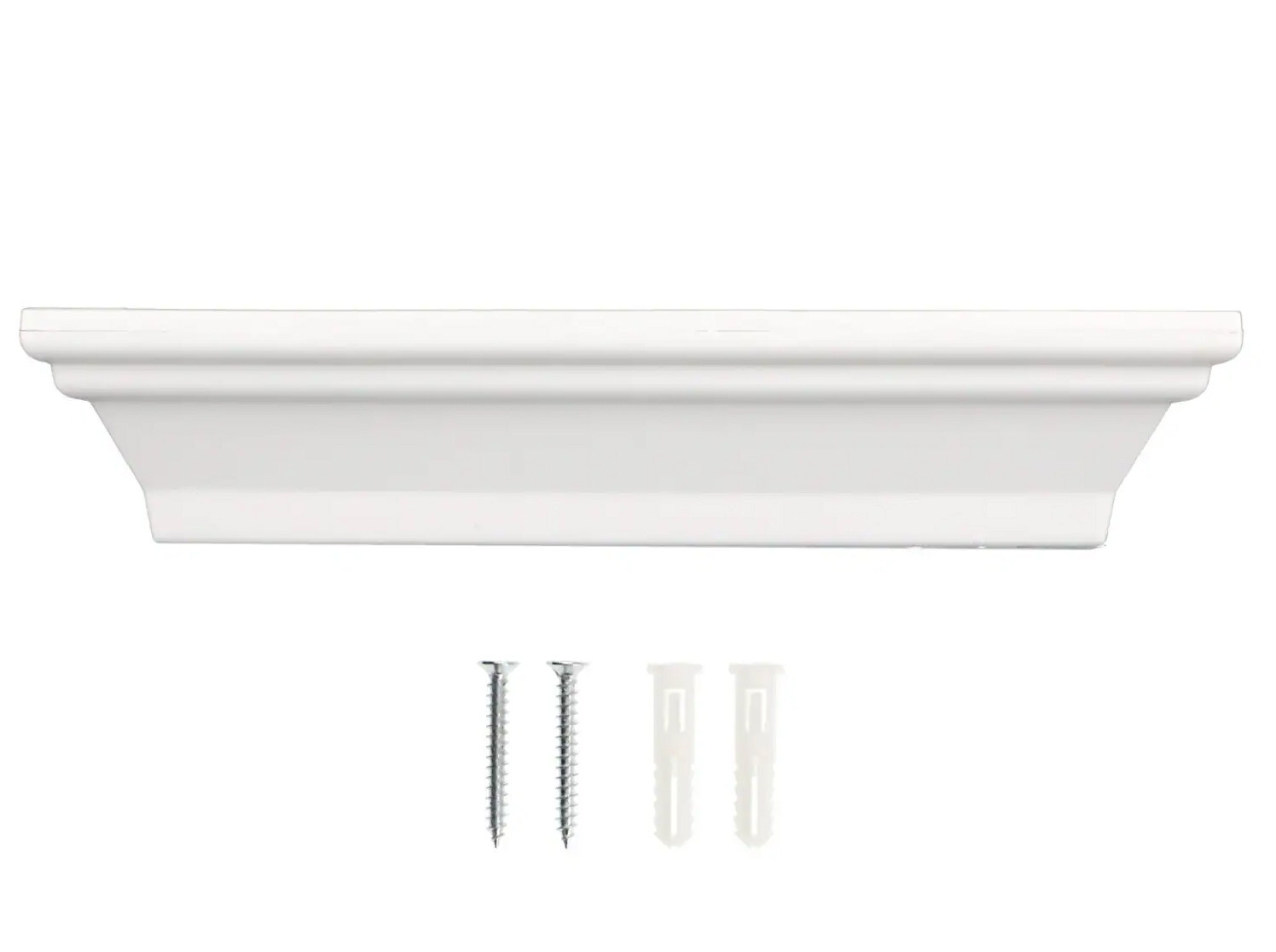 Small WHITE Floating PVC Plastic Wall Shelf Shelving 8.6″ L x 4″ D Holds 5 lbs