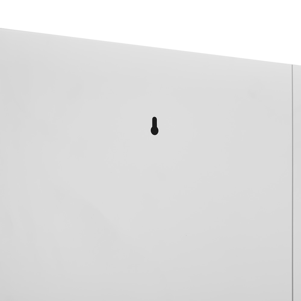 Wide Metal Storage Cabinet with Hanging Rod & Lock, Steel Wardrobe