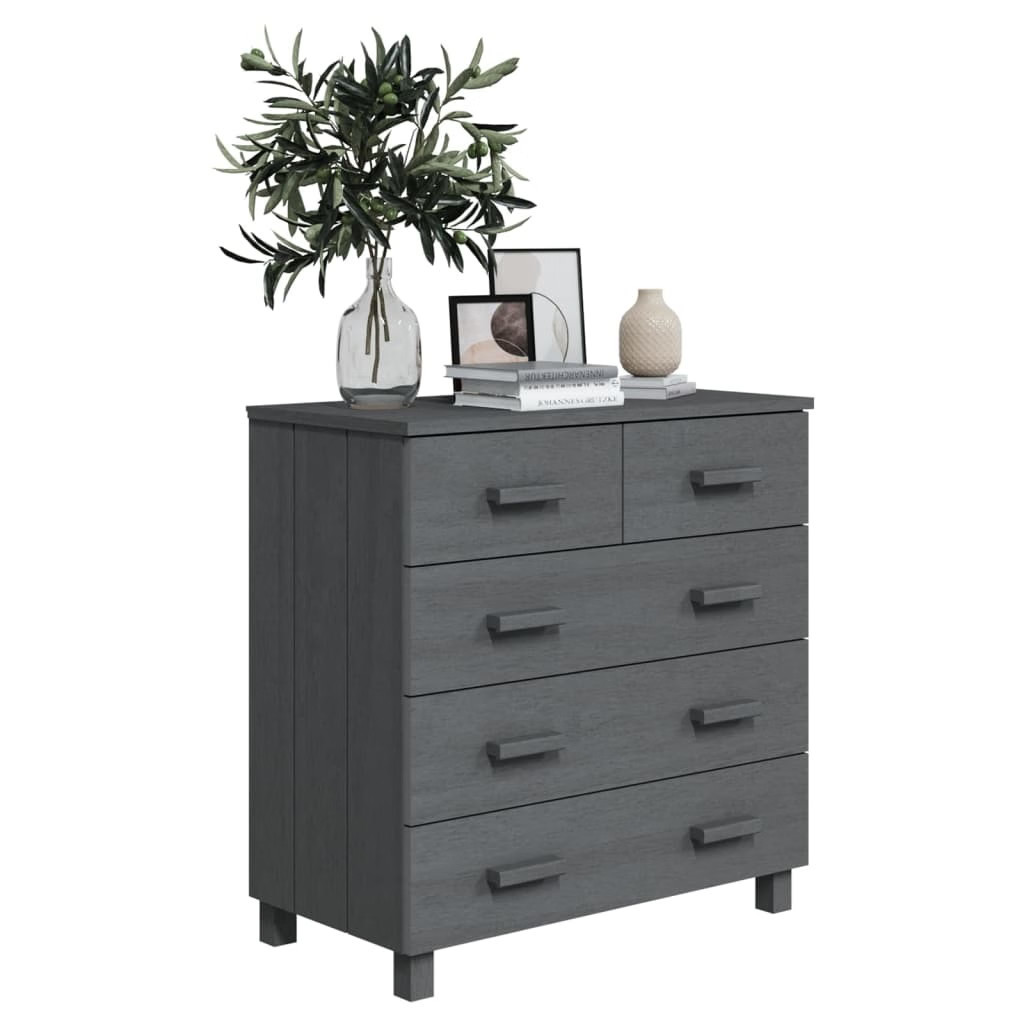 Sideboard HAMAR Dark Gray 31.1″x15.7″x31.5″ Solid Wood Pine