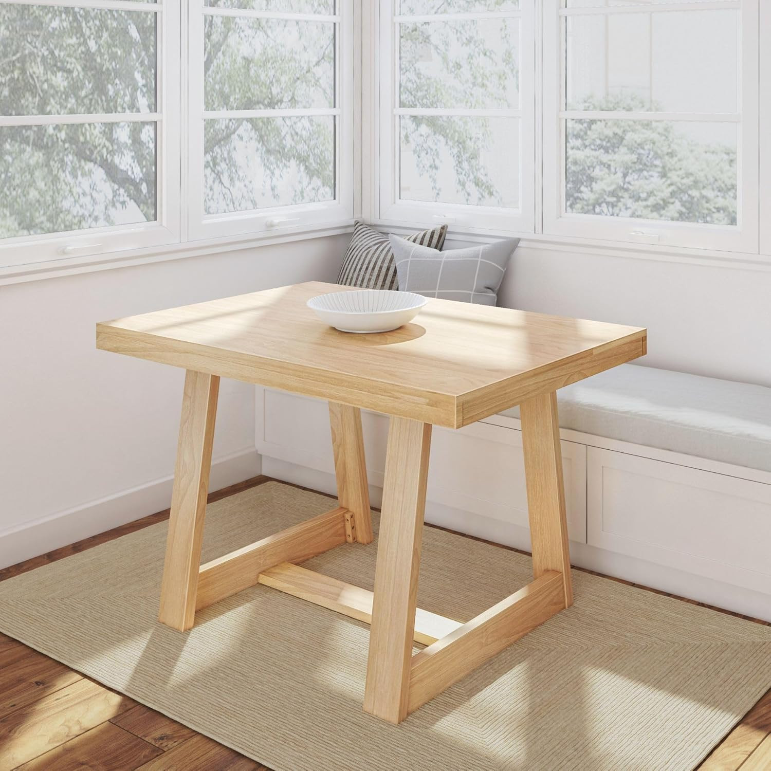48 Inch Farmhouse Dining Table, Rustic Solid Wood Kitchen Table, Dinner Table fo