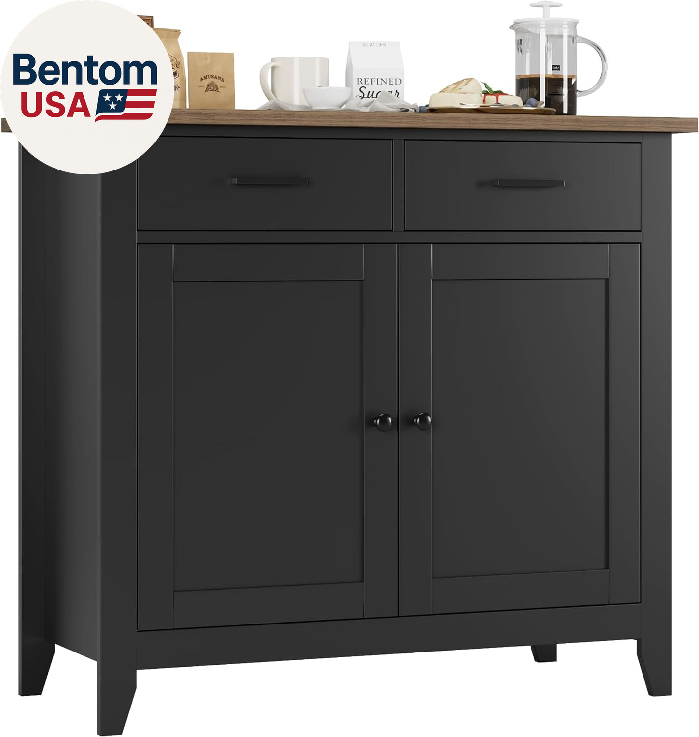 Kitchen Storage Cabinet, Modern Farmhouse Buffet Cabinet with Storage, Coffee Ba