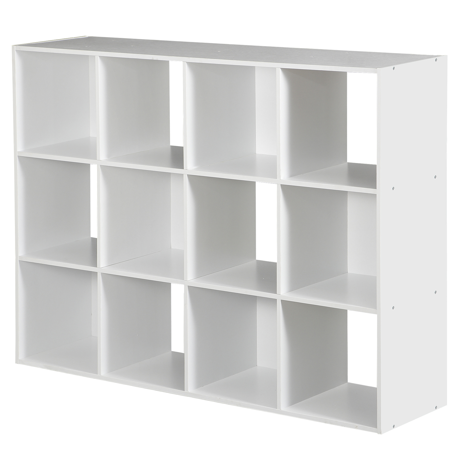 White 12 Cube Bookcase Storage Organizer Wooden Home Office Shelving Bookshelf