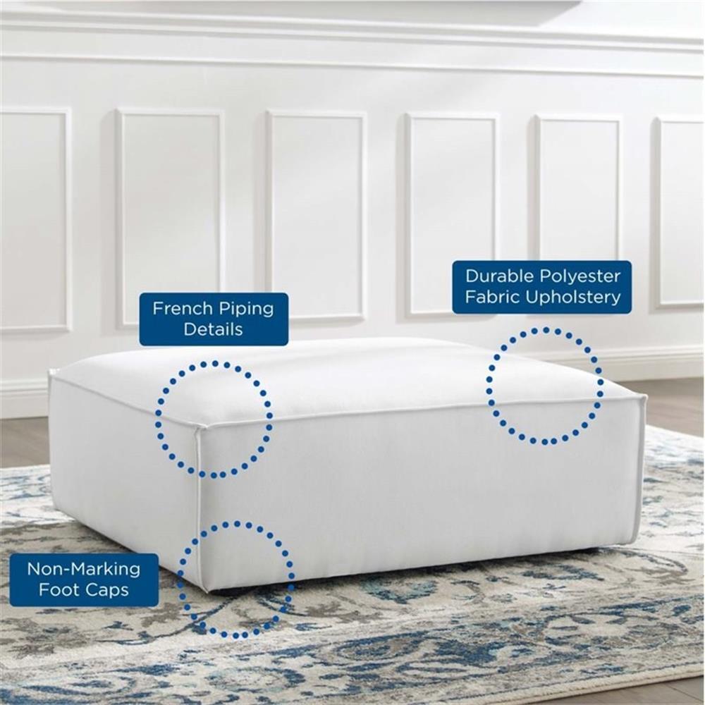 Modway Restore Modern Style Polyester Fabric Ottoman in White