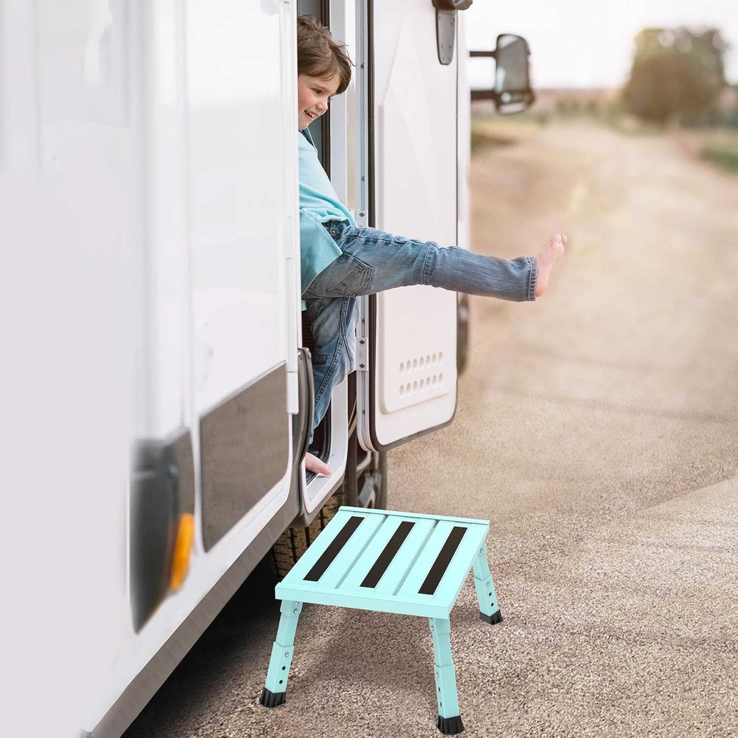 Multi-Purpose Adjustable Step Stool for RVs & Home – 1,000 lb Capacity, Foldable