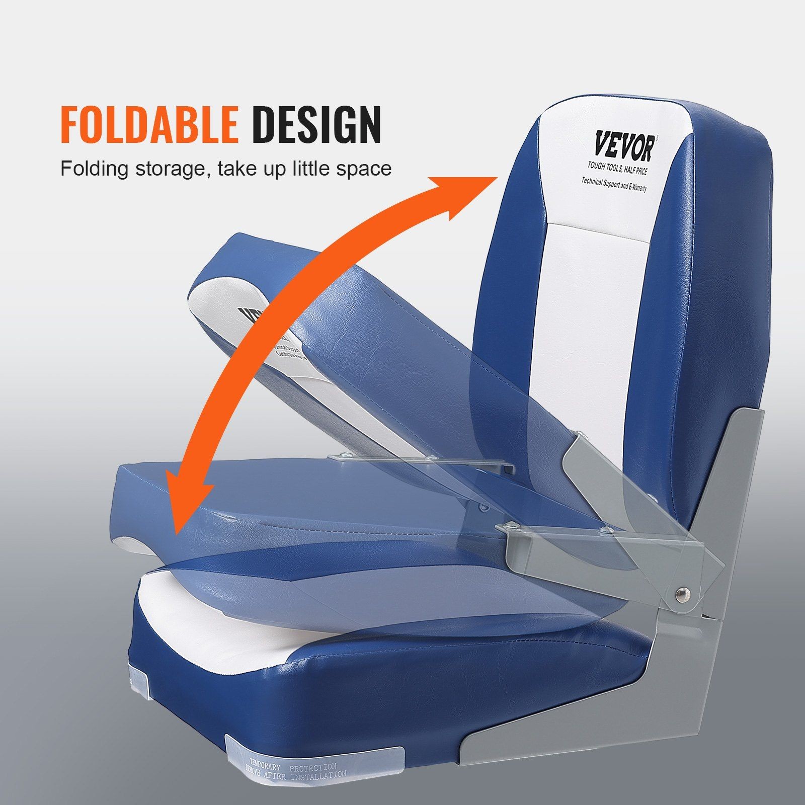 Custom Fit 18.9in Boat Seat, Secure Latch Hinge, Universal 5×5 Pattern