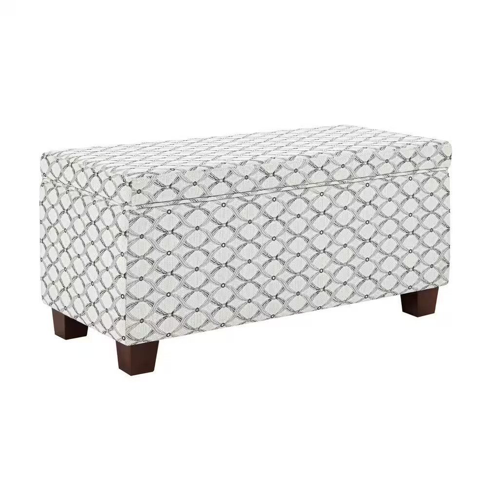 Designs4Comfort Madison off White Fabric Deluxe Storage Ottoman Bench