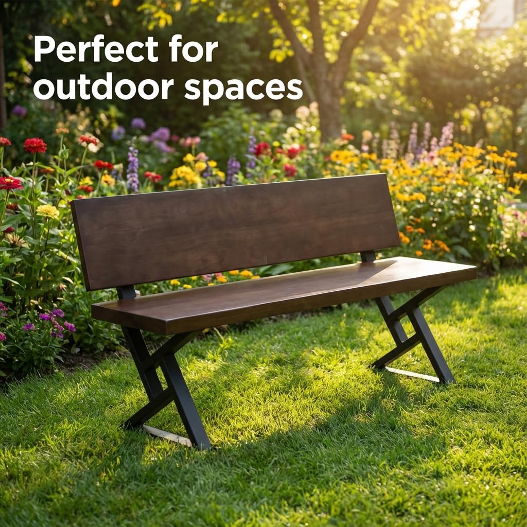 Stable Triangle Bench Legs with Backrest Brackets for DIY Garden Benches