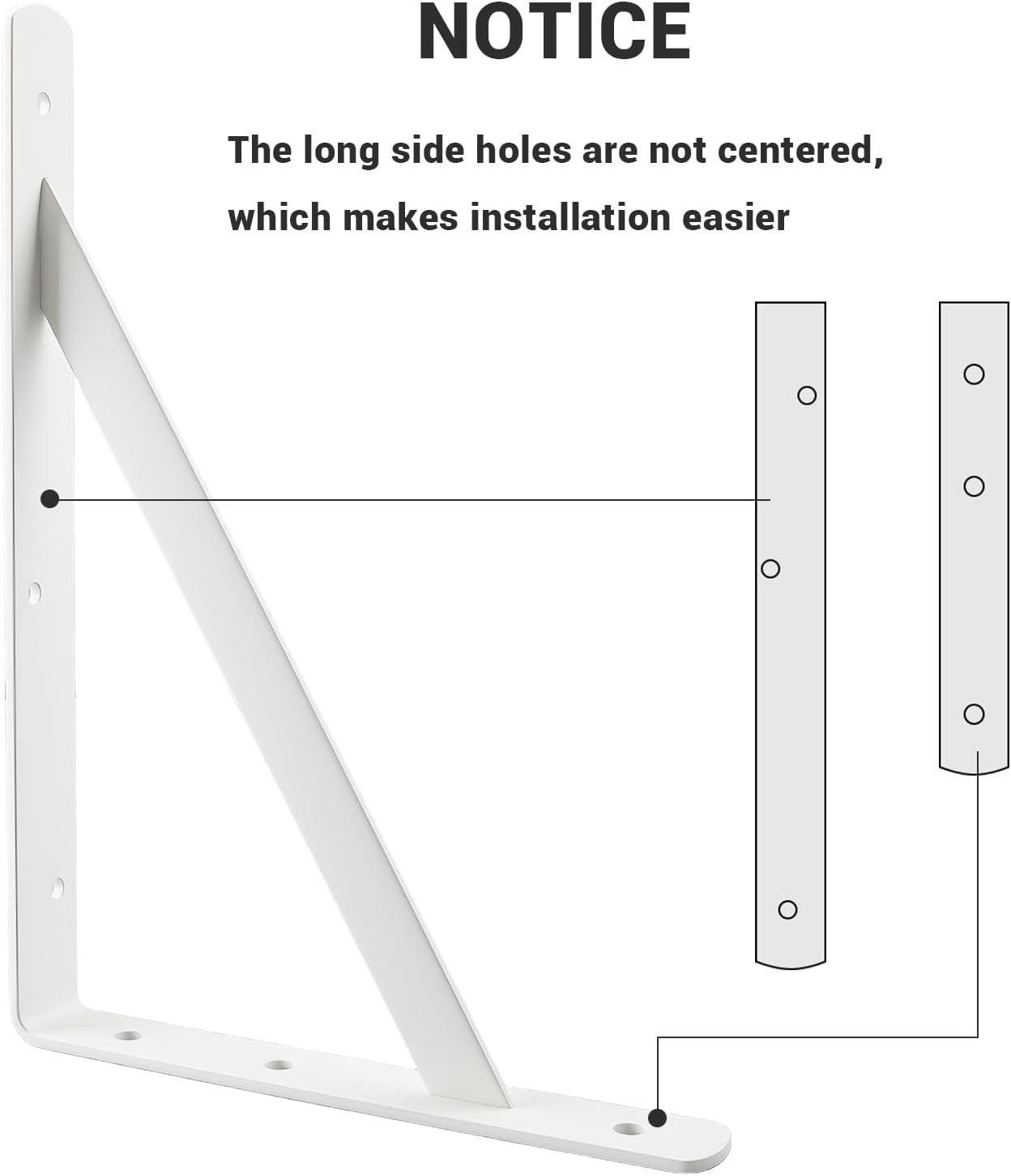 Stable Triangle Design Shelf Brackets, 10 Pack