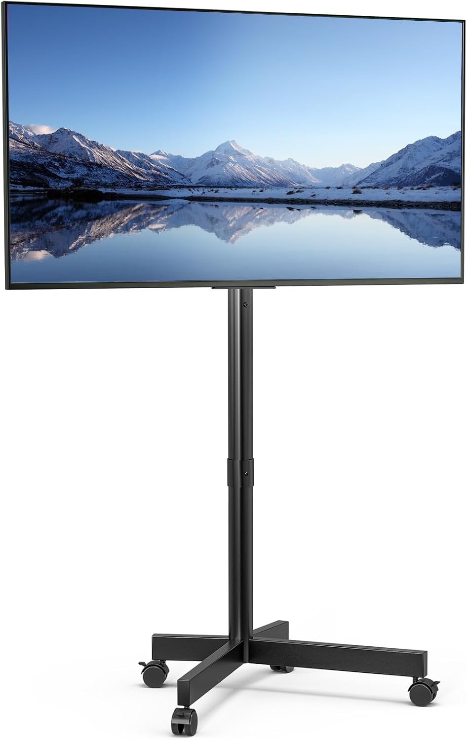 Mobile TV Cart Floor TV Stand 13-55 inch TVs W/ -10°/ 15° Tilt Mount Adjustable