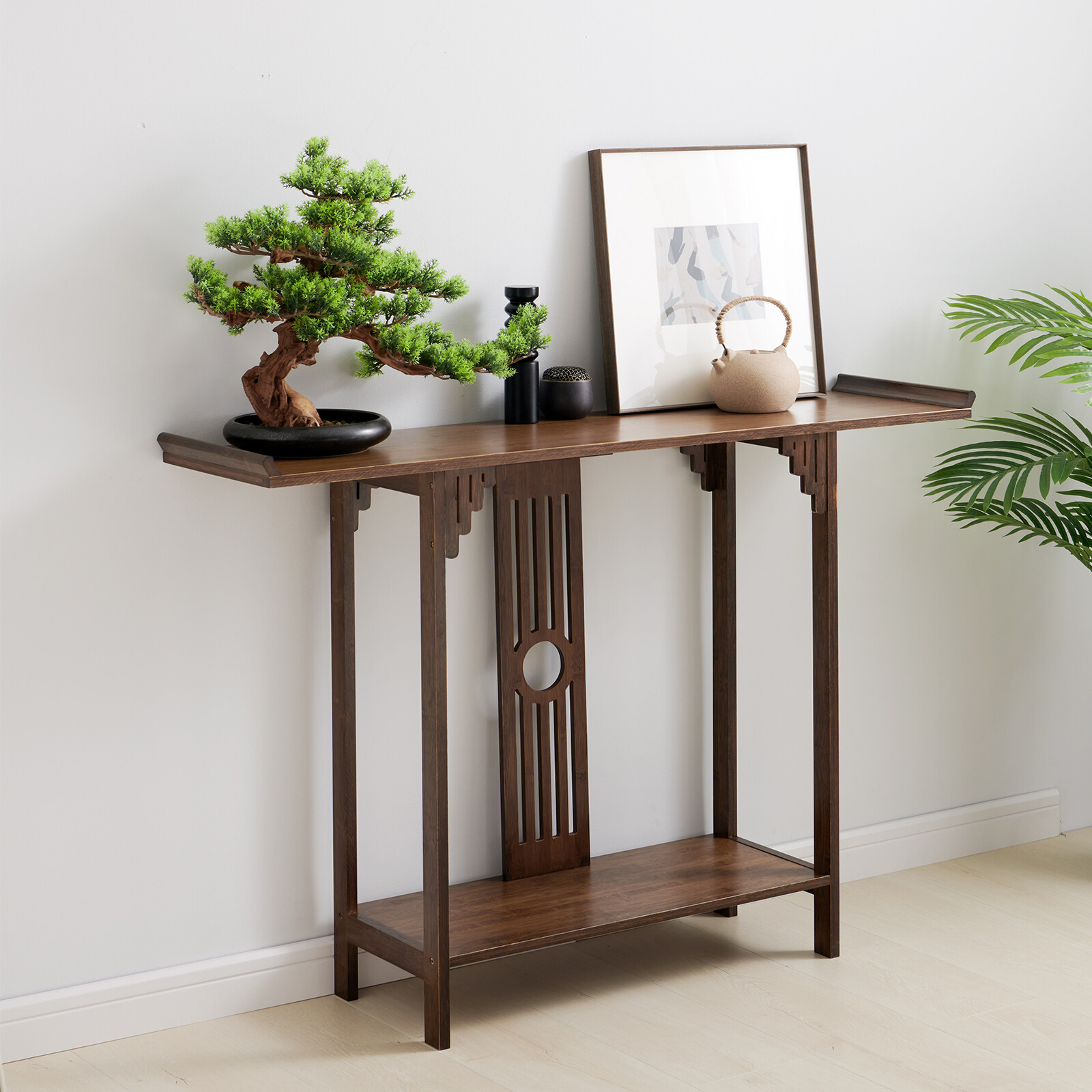 102*29*83cm Console Table Long Sofaside Table Plant Photo Display Storage