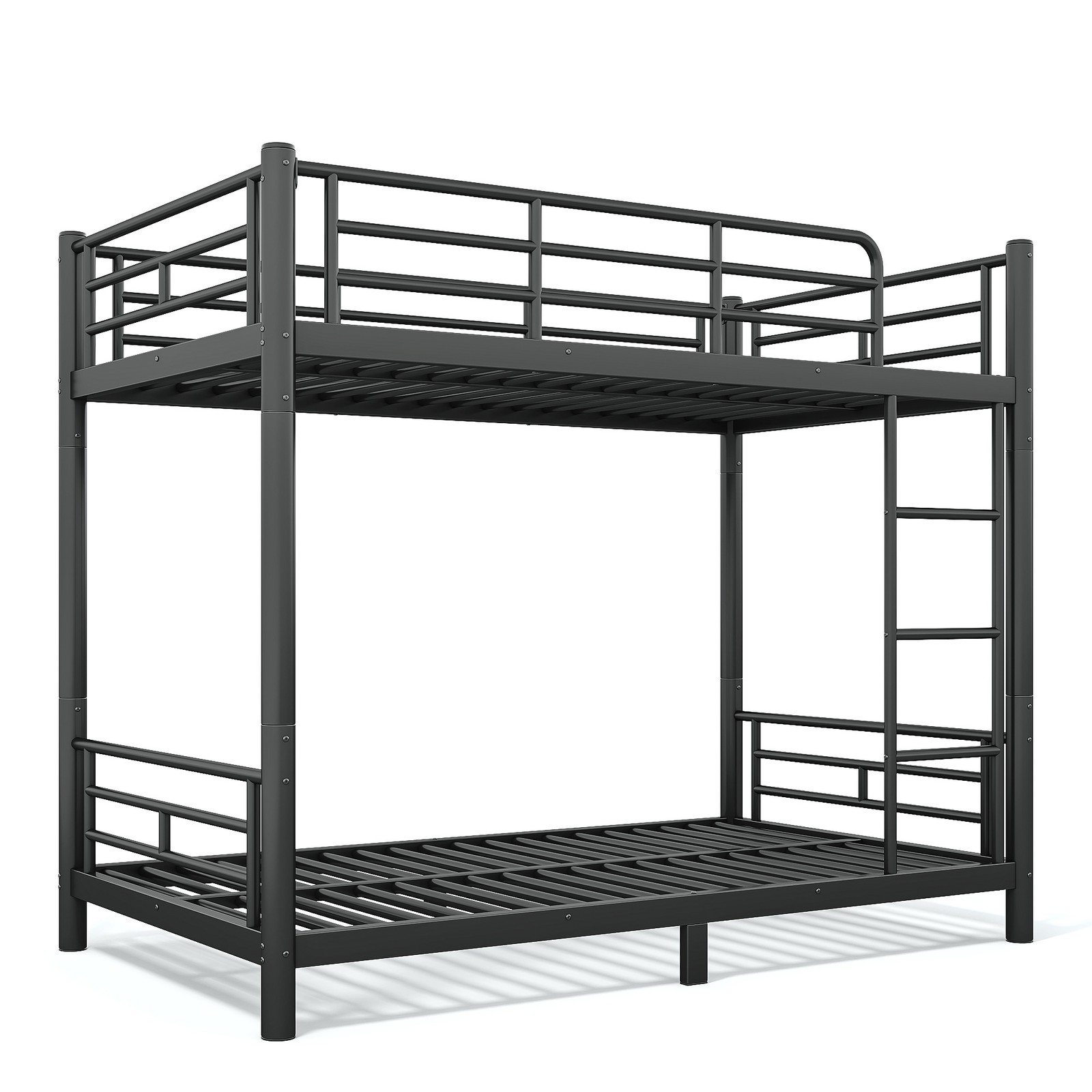 Twin XL over Twin XL Metal Bunk Bed, Space-Saving 2-in-1 Convertible Bed, Black