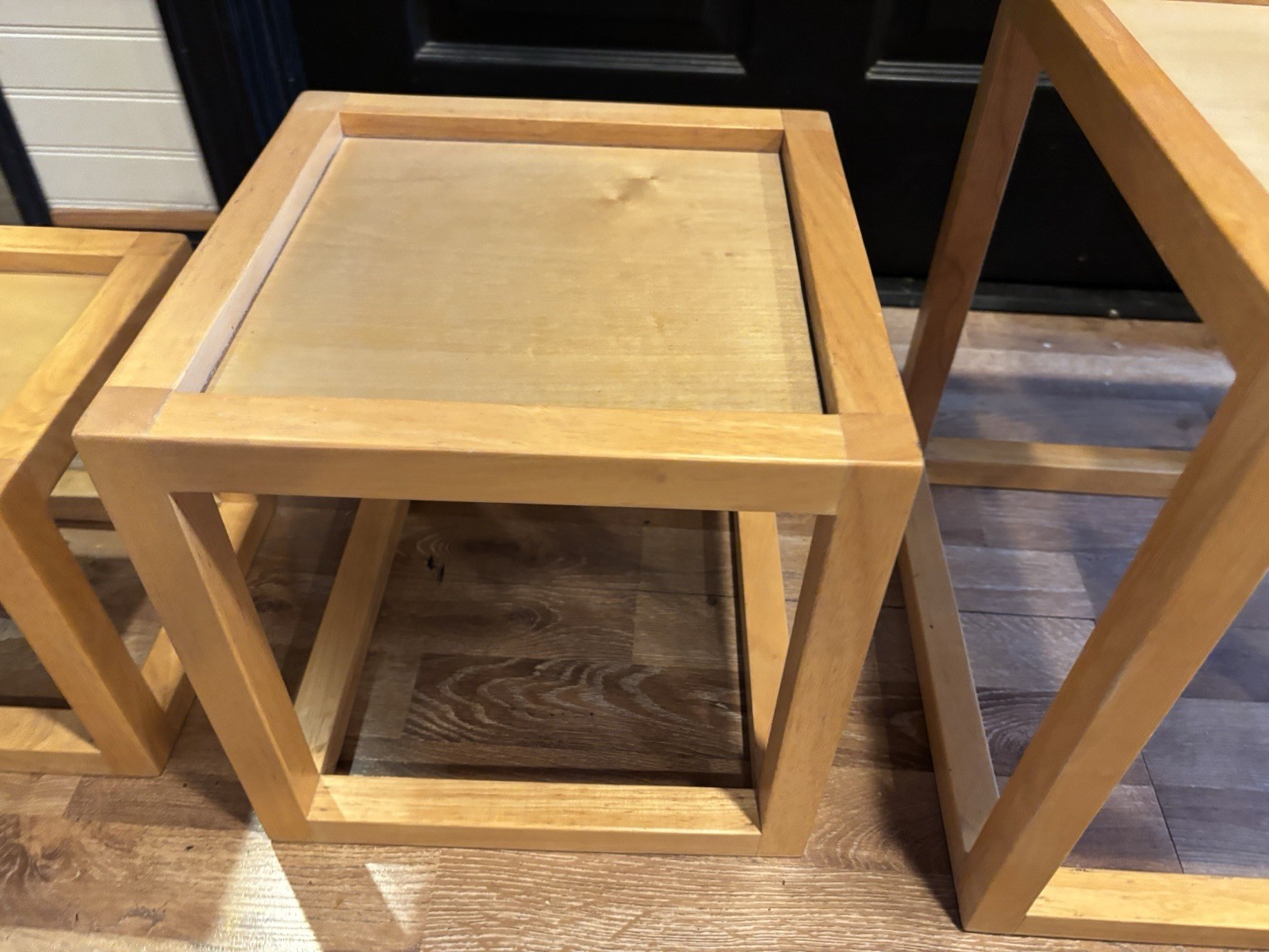Vintage Mid Century Modern Nesting Tables Set of 4 Solid Wood Side Tables