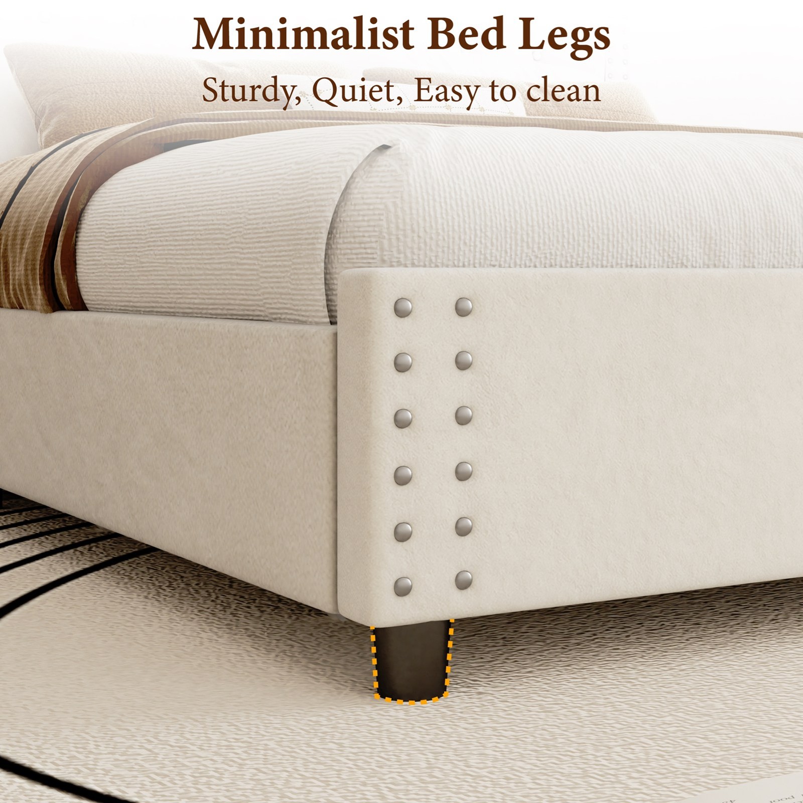 Queen Size Bed Frame With Headboard 4 Drawers Easy 40-Minute Assembly