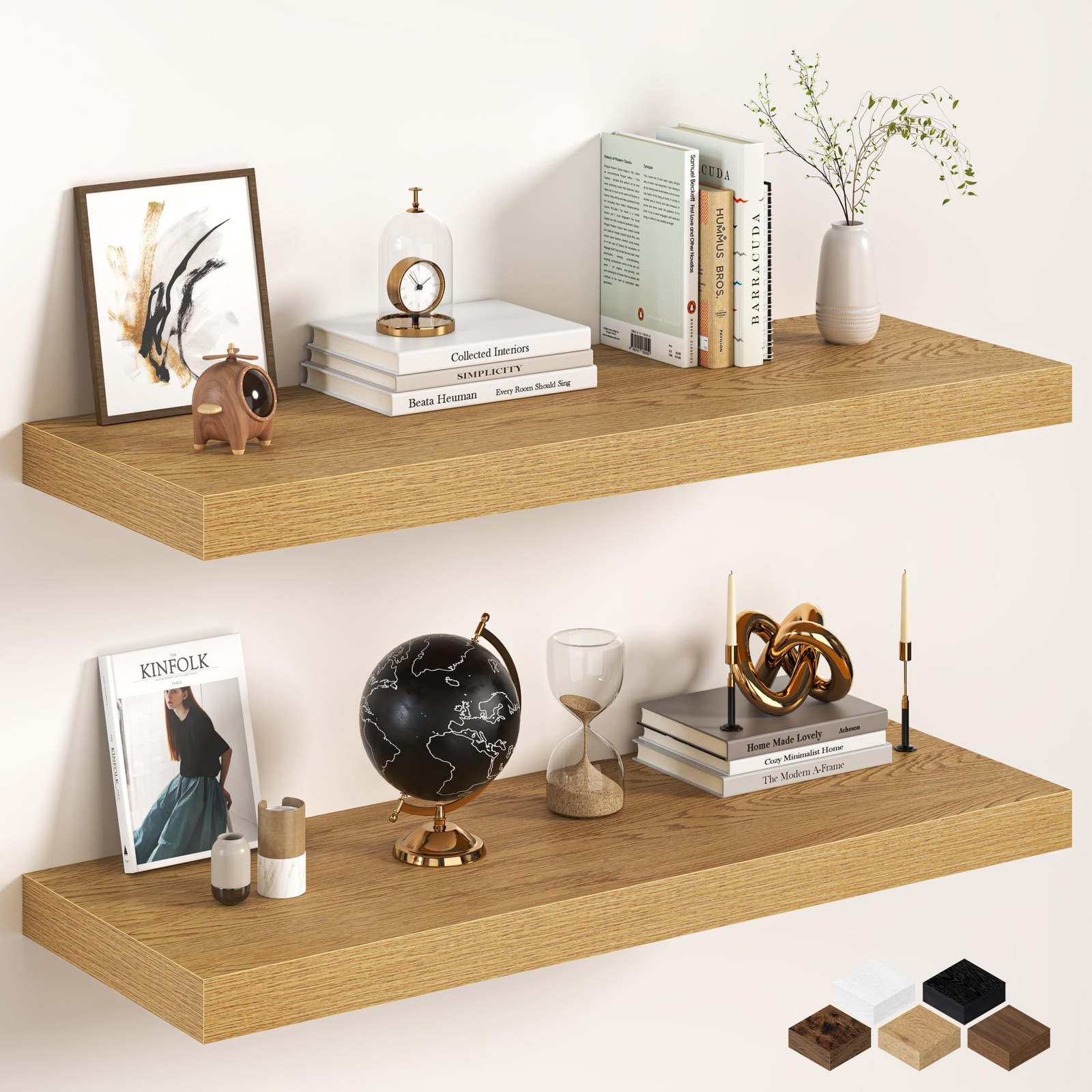 Fun Memories 40Inch Oak Floating Shelves For Wall 12 Inch Deep Shelves For
