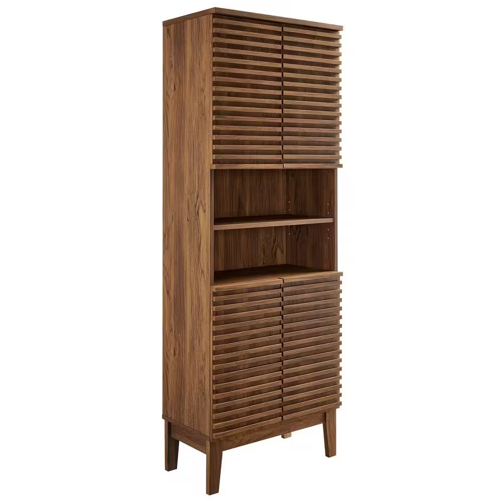 Render 23.4 In. W X 12.9 In. D X 63.4 In. H Brown MDF and Particleboard Freestan