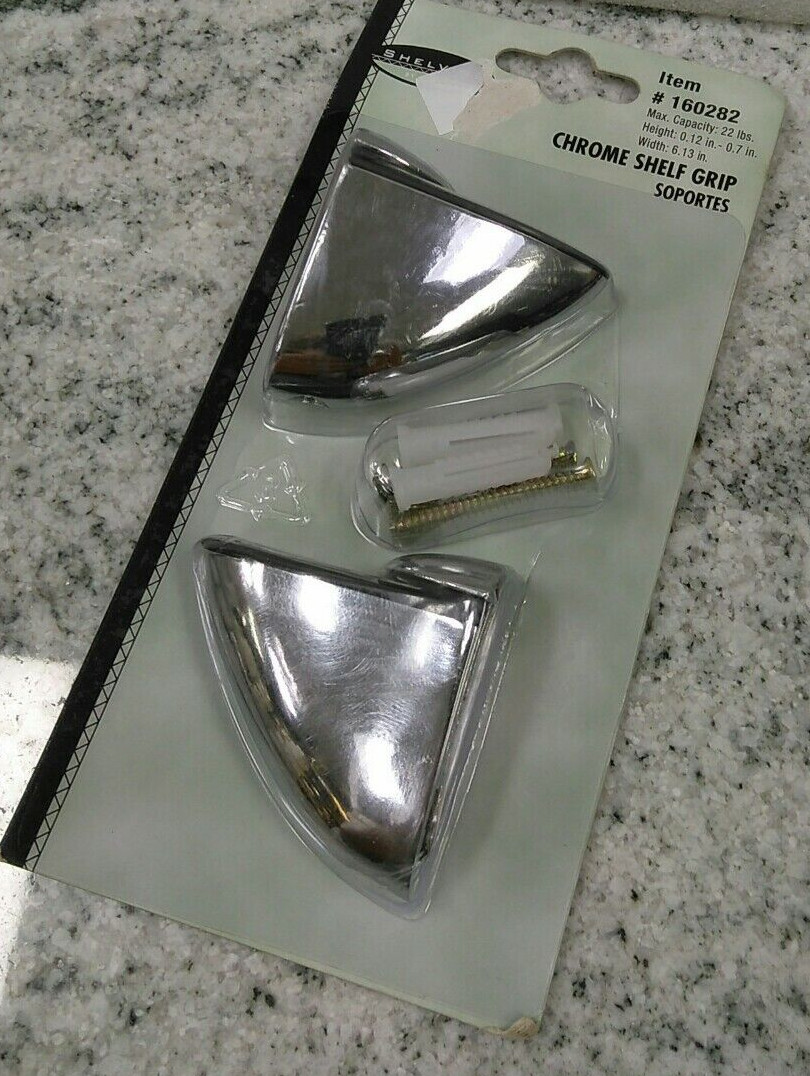 Chrome Shelf Grip Set Indoor Bathroom Shelving By Design Capacity 22 lb(L17LOBY