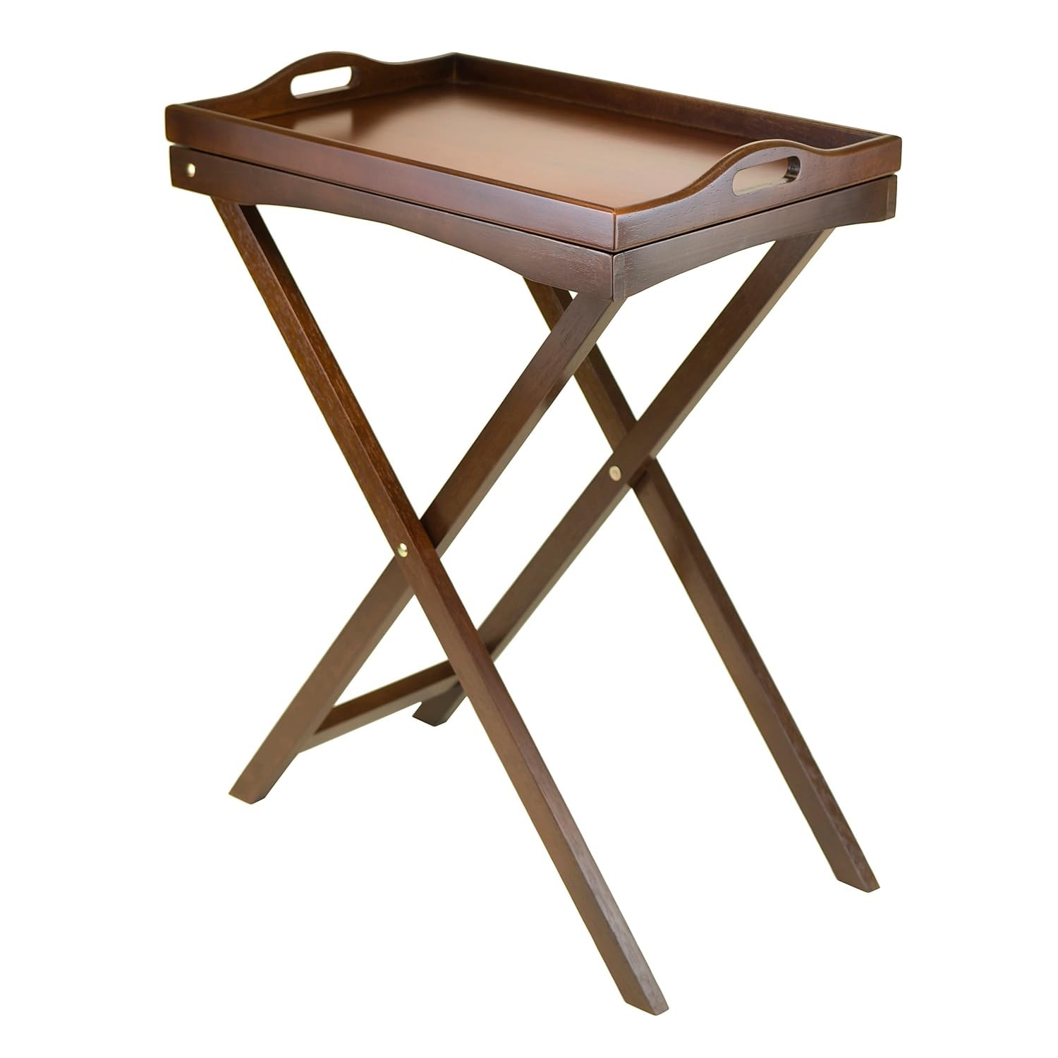Wood Devon Butler TV Table with Serving Tray
