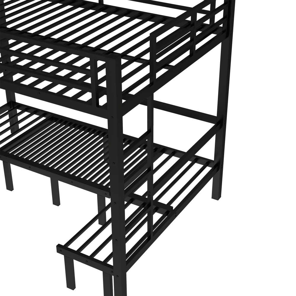 Queen over Queen Size Bed pull-out Metal Bunk Bed,lower bunk can be pulled out