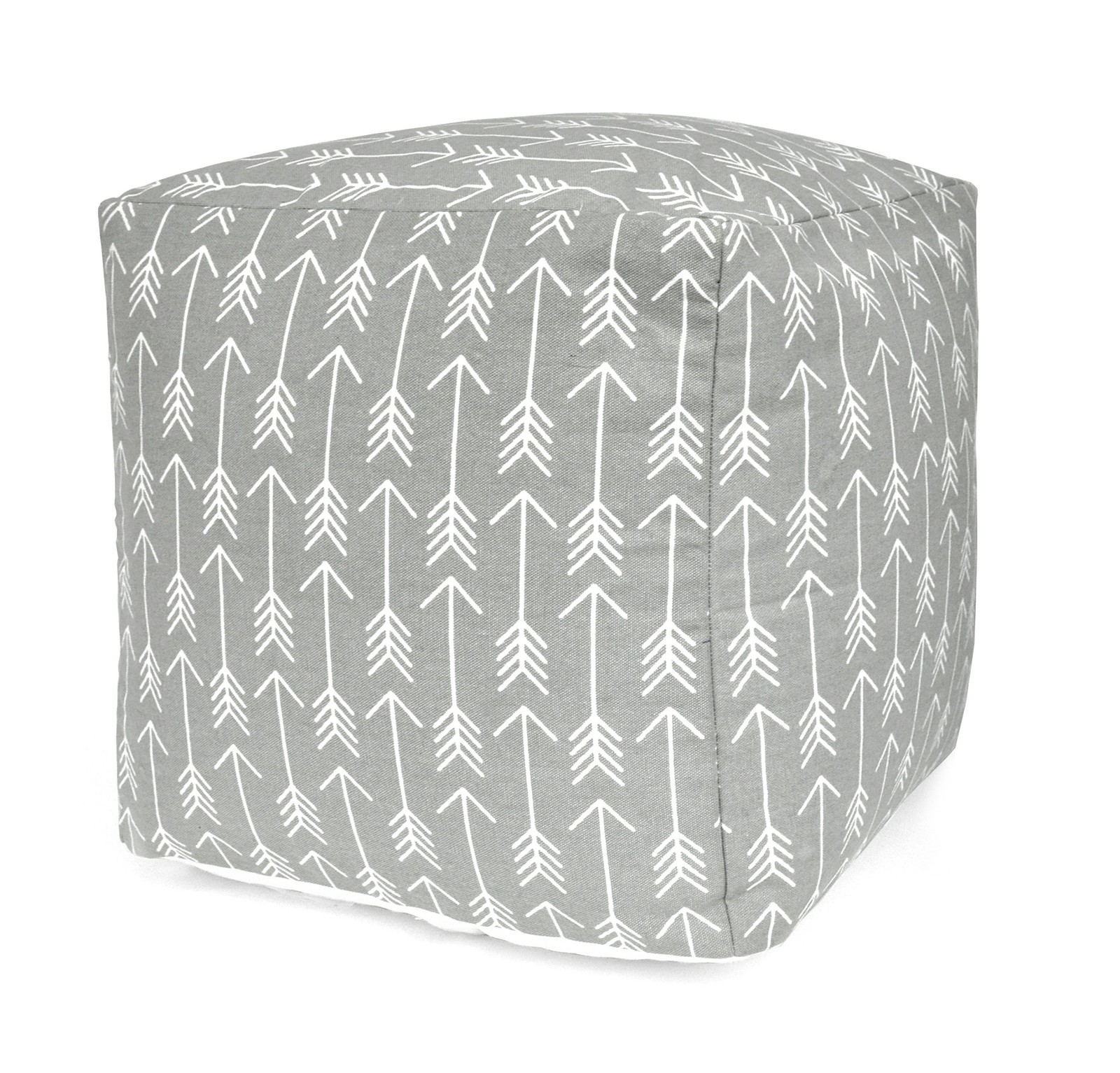 Urban Lifestyle Arrow Square Pouf Ottoman, Gray 15″D x 15″W x 15″H, Grey