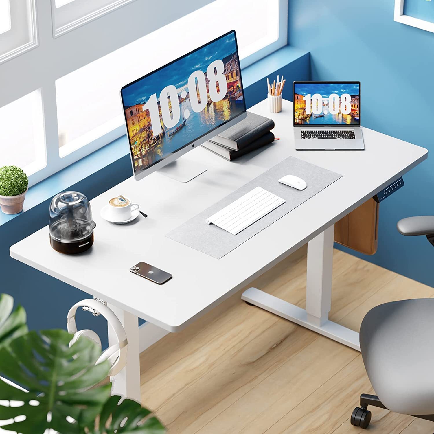 40“ 55″ 63” Modern Adjustable Height Electric Standing Desk Home Office Table