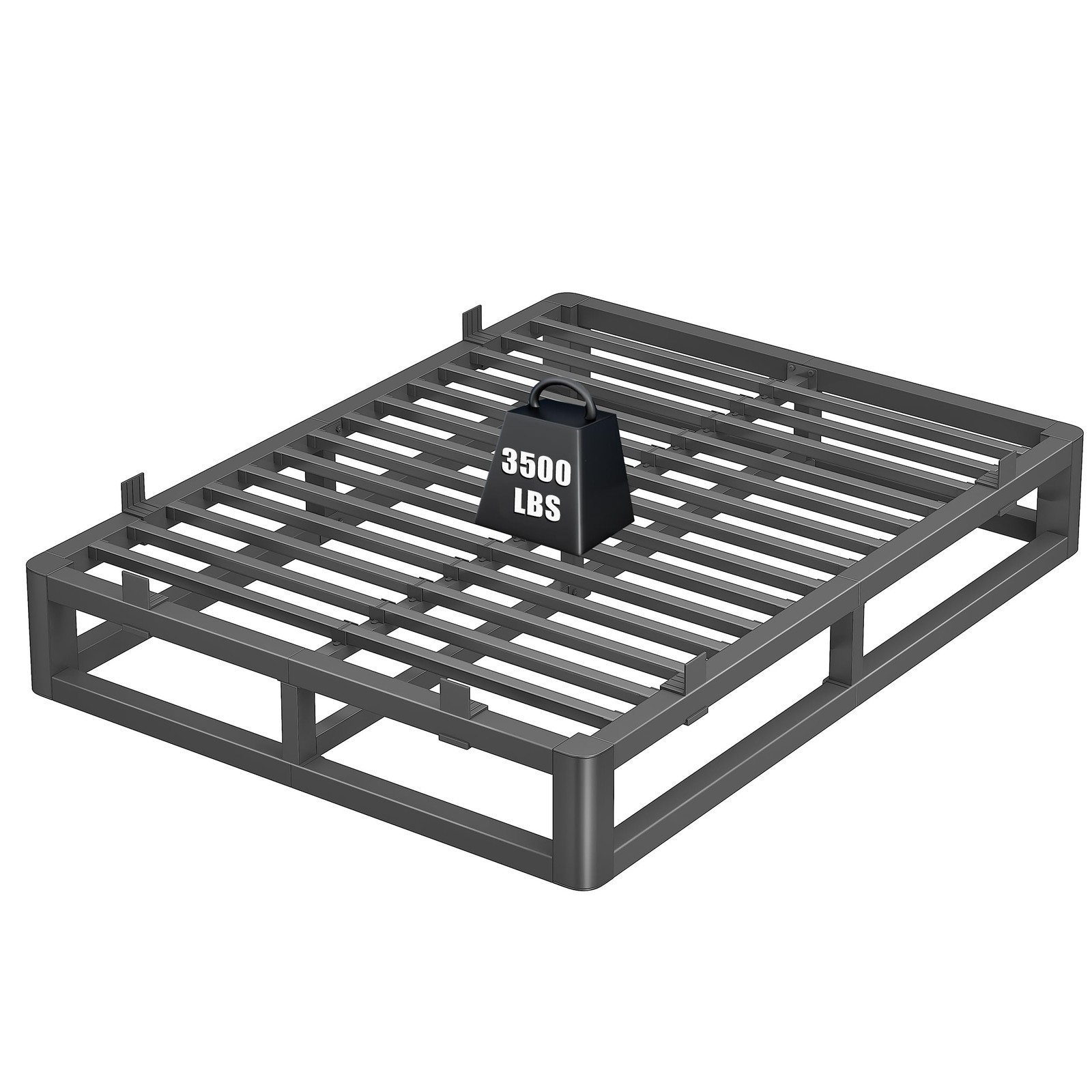 10 Inch Queen Bed Frame with Rounded Corner and Squeak Free U-Slot Design, Me…