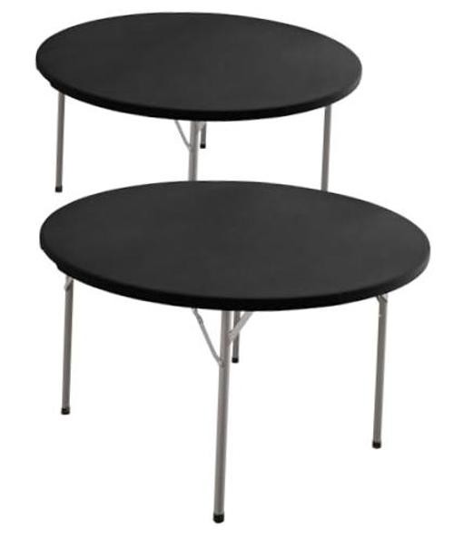 Round Fitted Table Covers – 40-44 Inch Spandex Round 40-44 in – 2 Pack Black