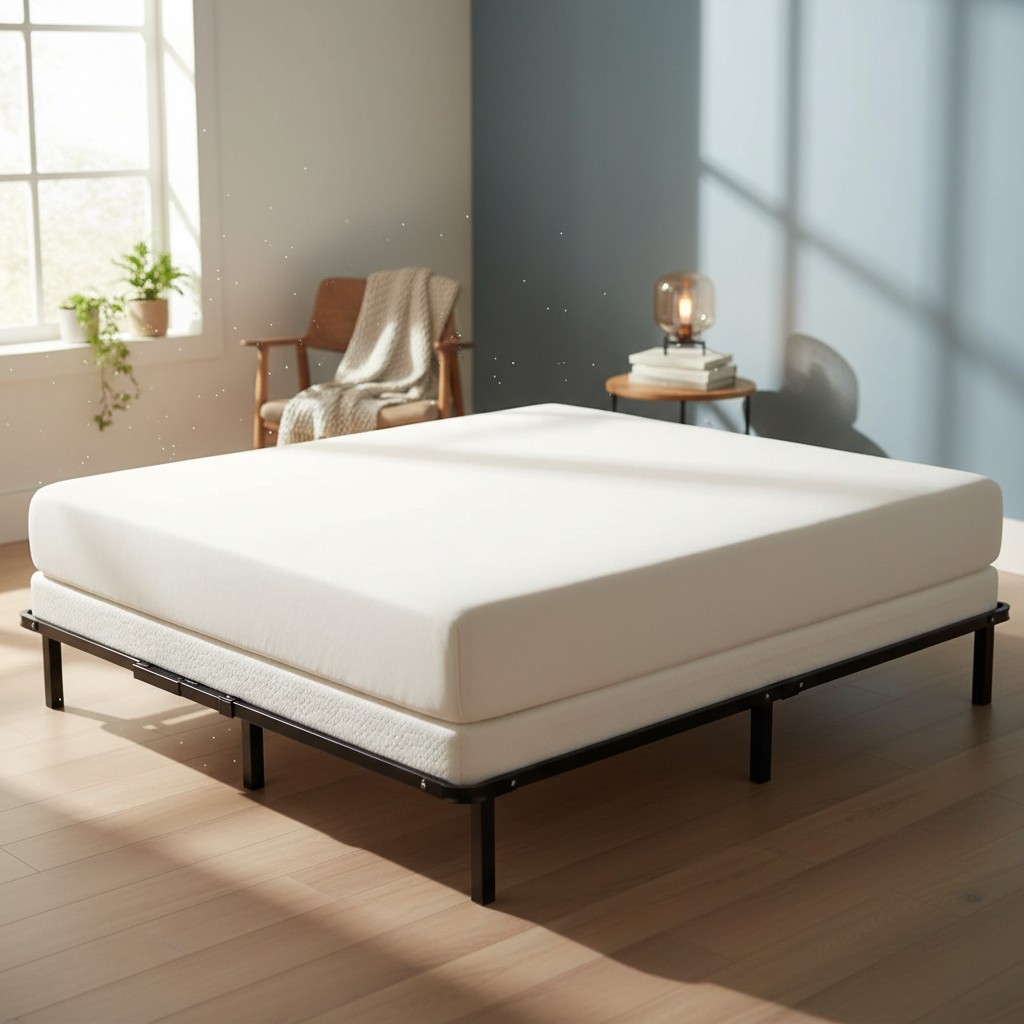 Heavy-Duty 7-Inch Adjustable Bed Frame with Recessed Legs – Twin/Full/Queen