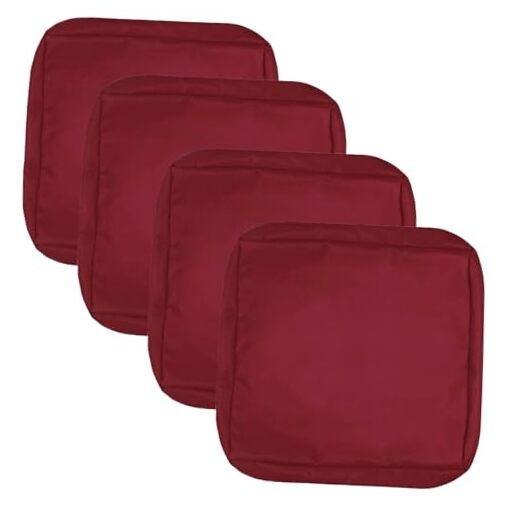 Outdoor Patio Cushion Covers Replacement 22x20x4 22″x20″x4″–4 Covers Dark Red