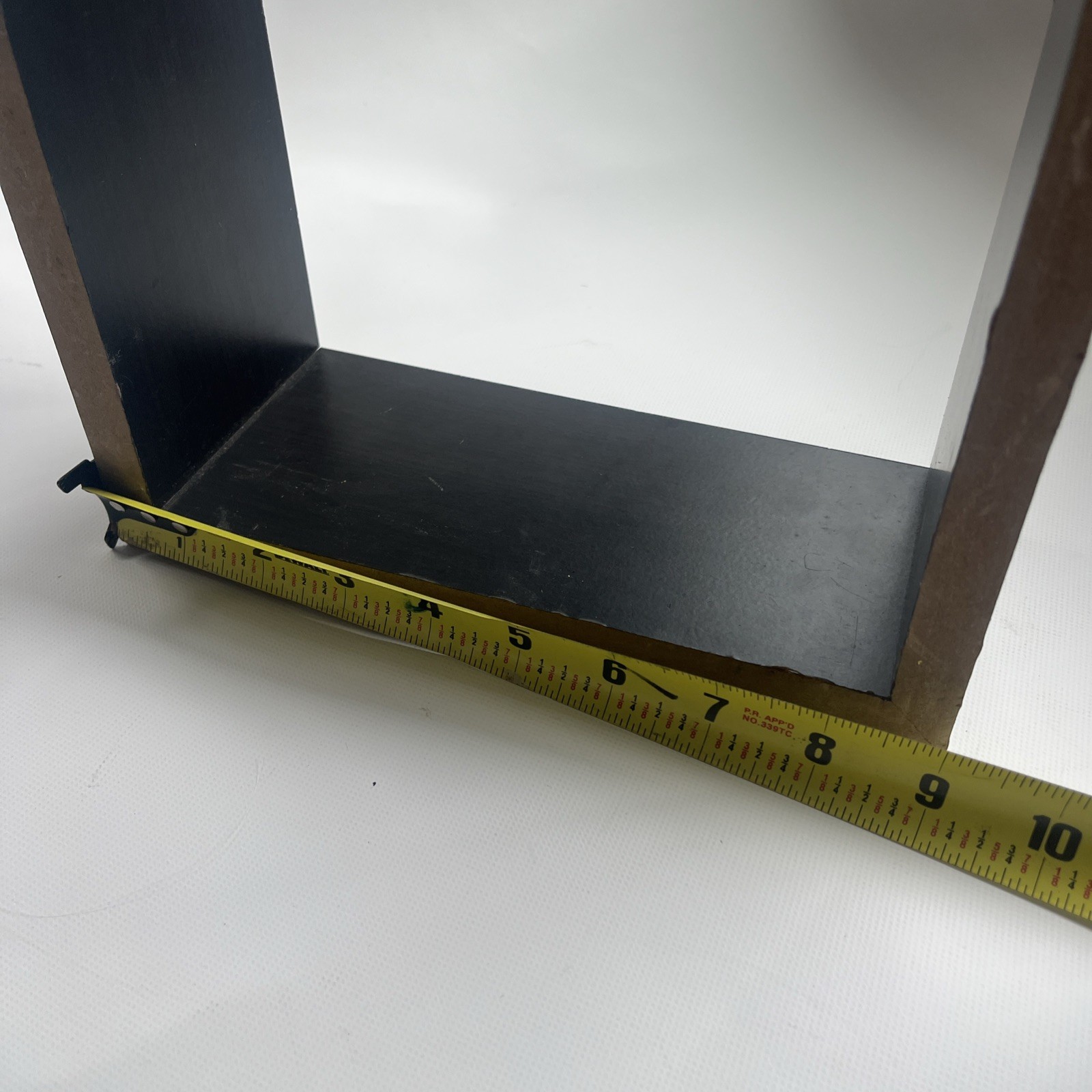 One Floating Wall Square Cube Shelves Wood, Black 9x 9