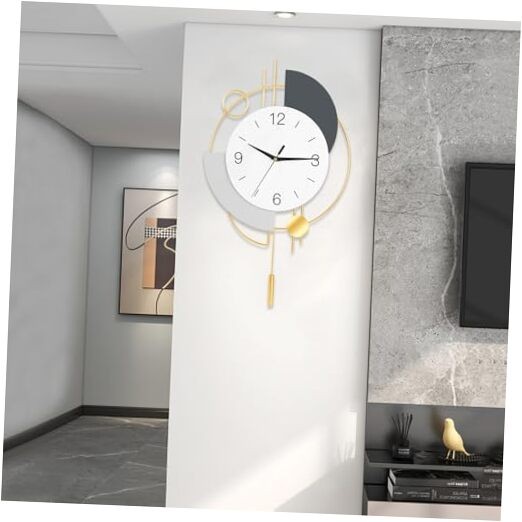 Reloj de pared, cuarzo de calidad silenciosa, funciona con 13×21.65inch Golden