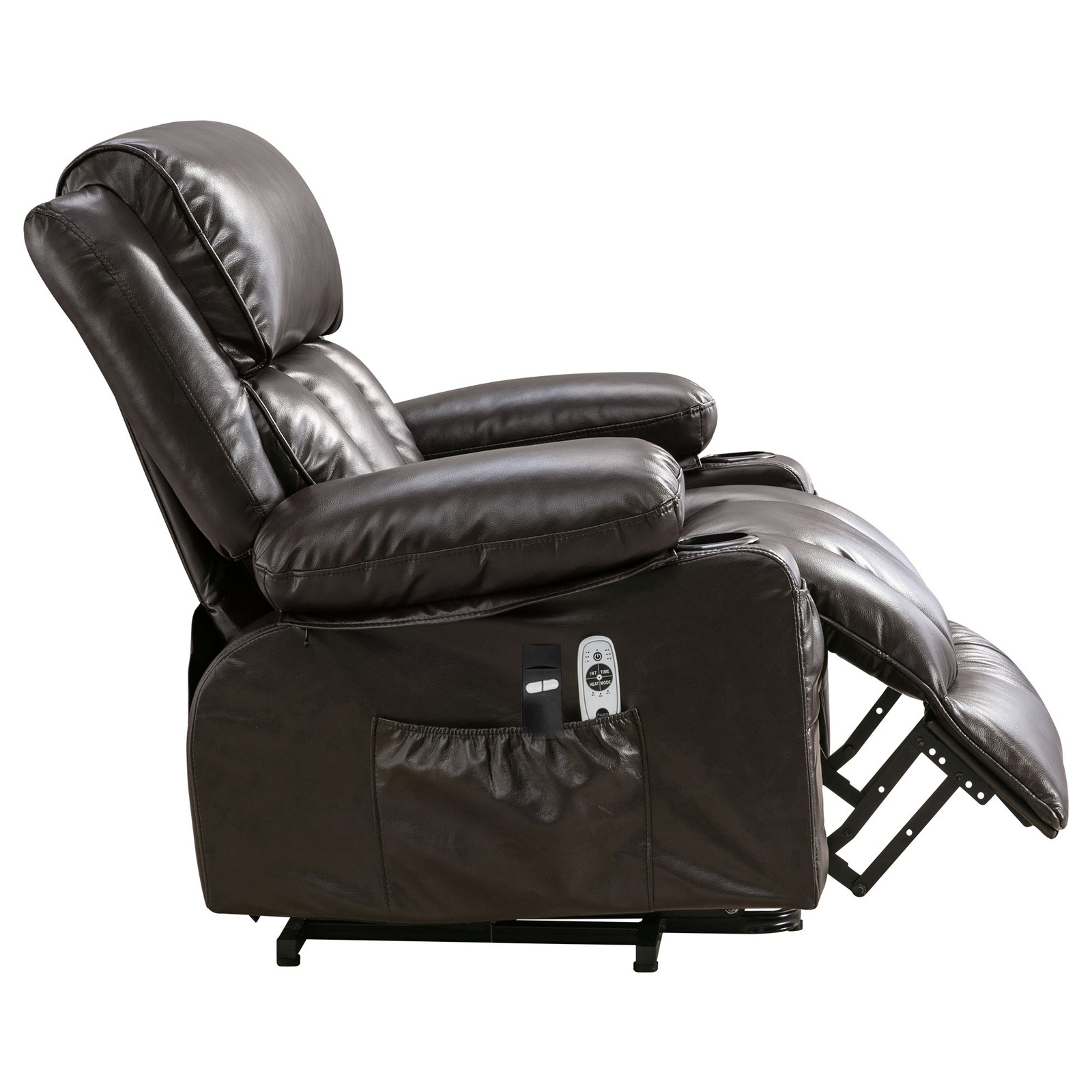 Electric Power Lift Chair Breathable Leather Recliner Chair w/ Massage and Heat