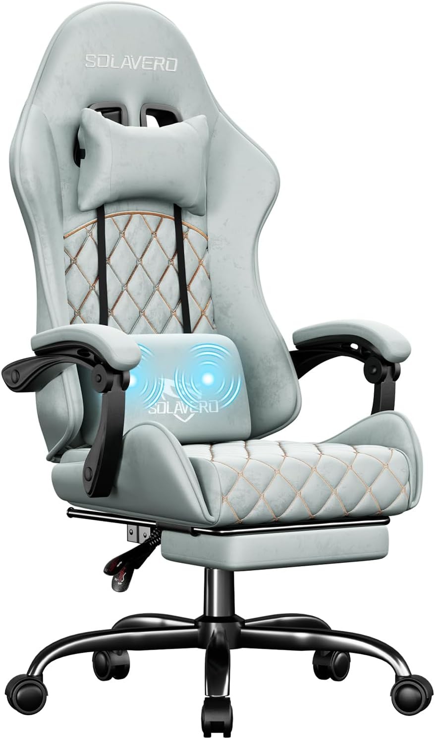 Ergonomic Gaming Chair with Footrest & Lumbar Massager, Gamer Computer Chairs
