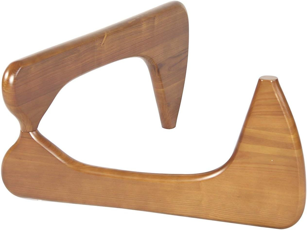 Mid Century Modern Triangle Coffee Table Legs – Solid Wood Base (Light Walnut)