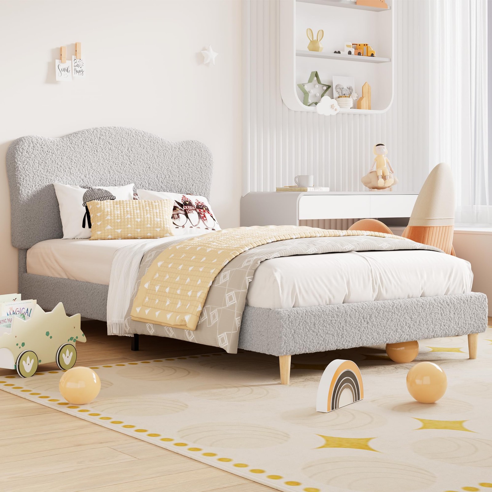 Twin/Twin XL/Full/Queen Size Bed Frame,Upholstered Platform Bed,Easy Assembly