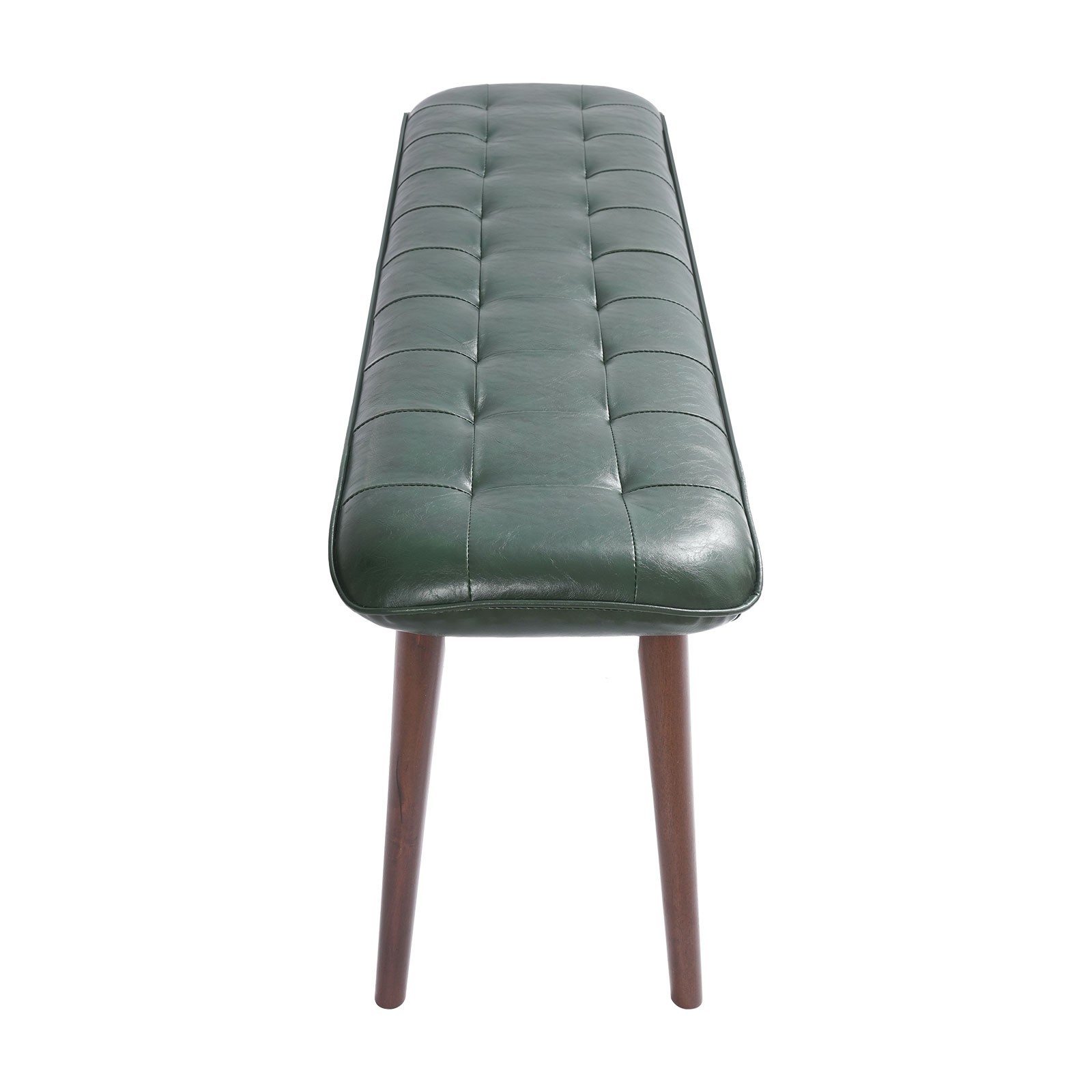 47.2 Inch Upholstered Entryway Wood Bench, Modern Shoe Bench Seat, Dark Green