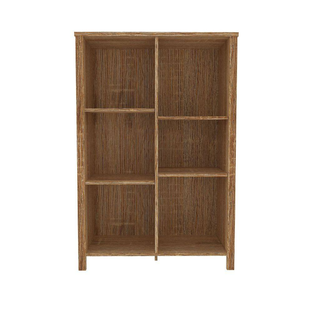 38.31 In. H X 25.83 In. W X 11.81 In. D Weathered Oak Laminate Adjustable 6-Cube