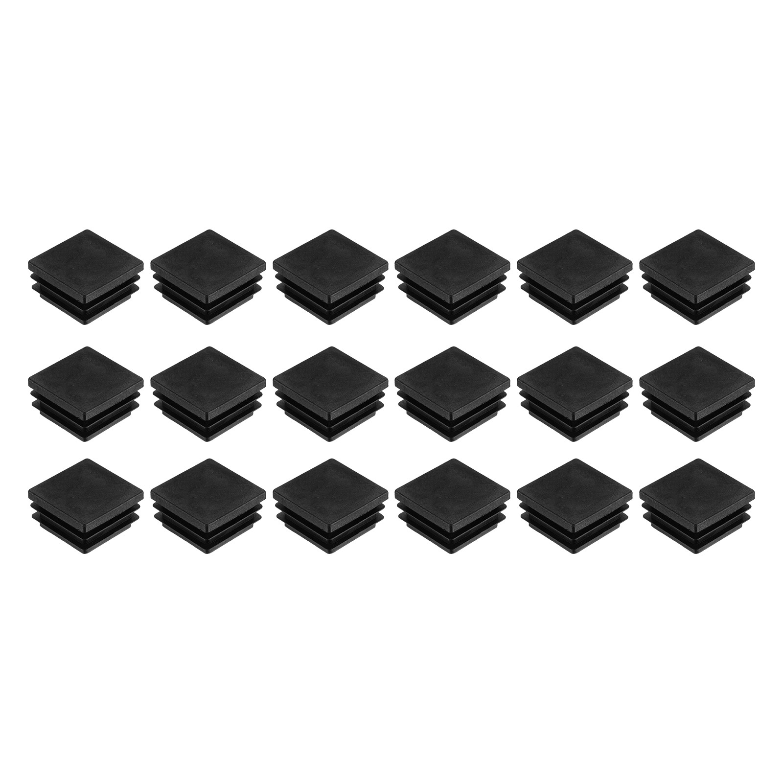 12Pcs Square Plastic Plugs 35 x 35mm PE Pipe Tubing End Caps for Tube Black]