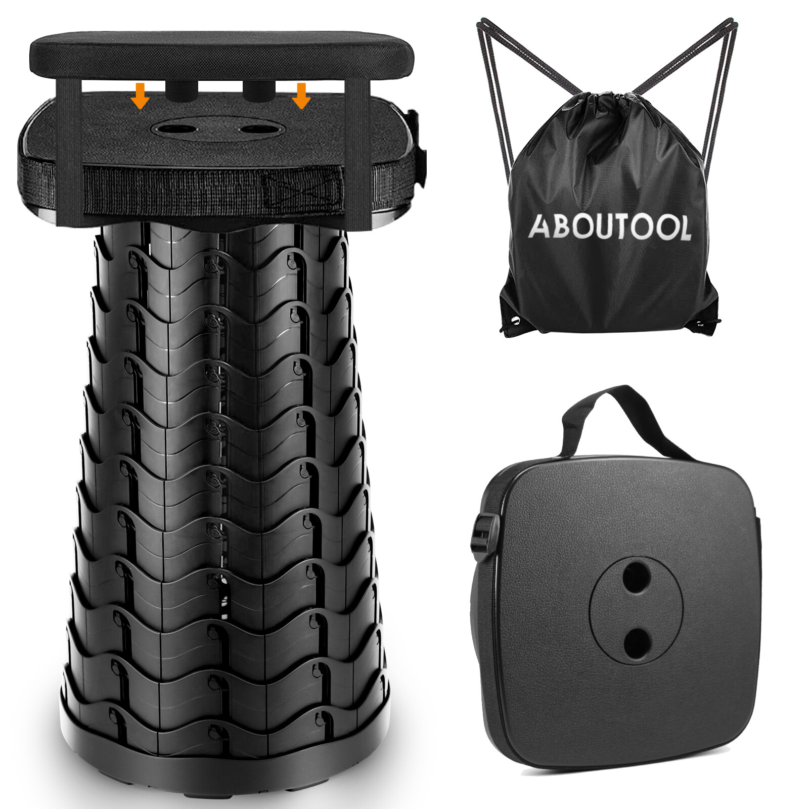 Portable Telescopic Stool Retractable Foldable Camping Hiking Travel Chair Seat