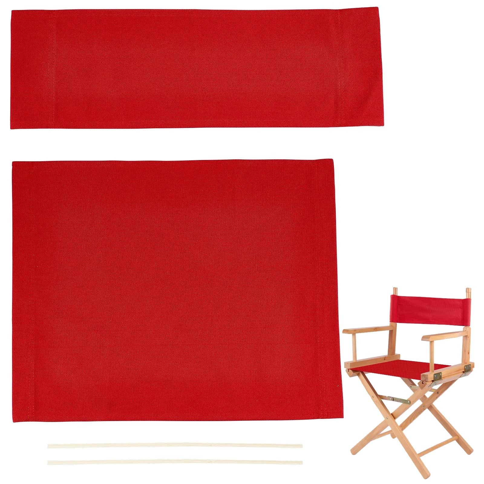 1 Set Chair Canvas, Red Casual Directors Chair Cover Kit Canvas Seat and Back