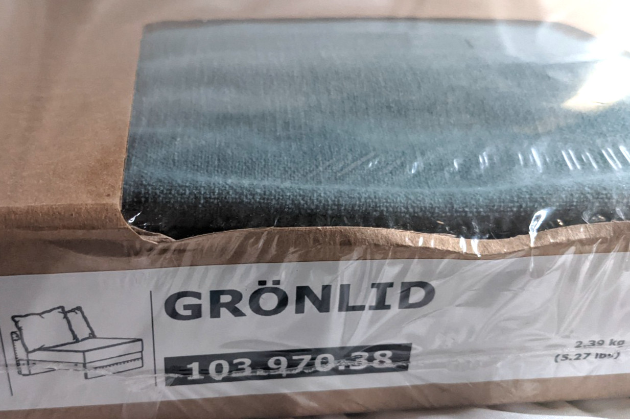 Ikea GRONLID One (1) Seat Sofa Section Cover Slipcover LJUNGEN LIGHT GREEN New!