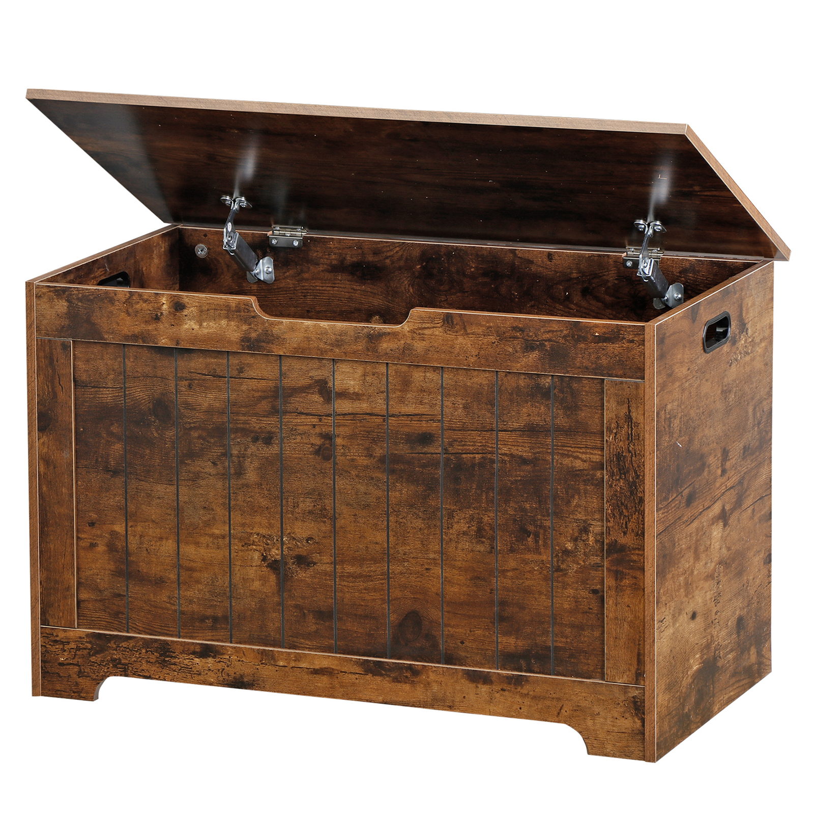 Wooden Chest Storage Large Toys Box Blanket Books Shoes for Bedroom Rustic Brown