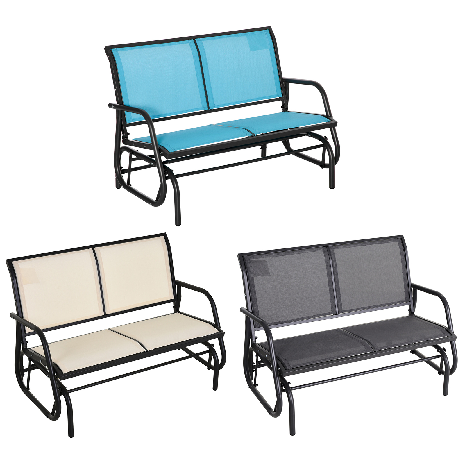 2-Person Outdoor Glider Bench Double Rocking Chair