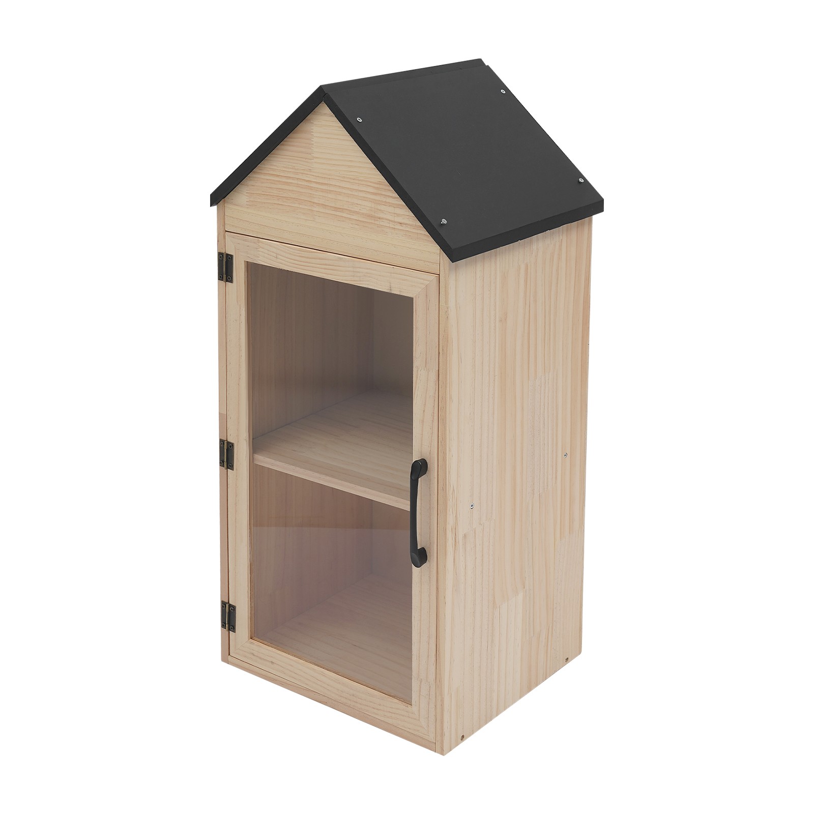 2-Tier Books Storage Box Little Library Cabinet Newspapers Organizer for Schools