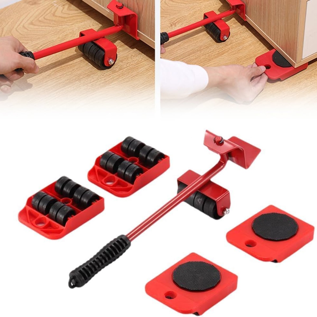 Furniture Lift Mover Tool Set with Wheels Heavy Duty Sliders and Lifter Kit US
