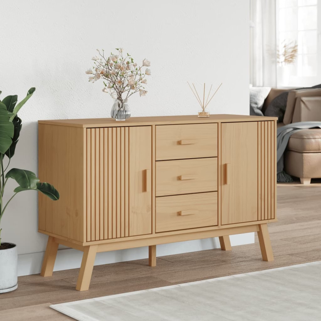 Sideboard OLDEN Brown 44.9″x16.9″x28.9″ Solid Wood Pine