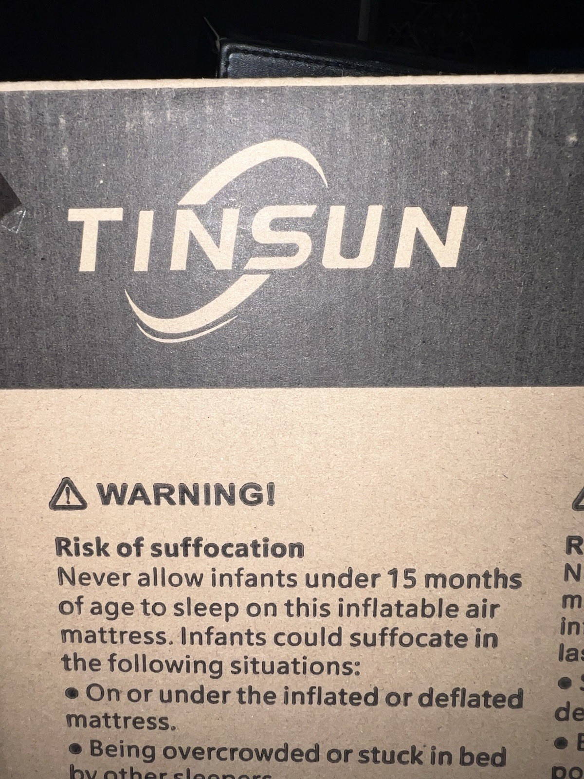 TINSUN Twin Air Mattress Built-in Pump TS-HE-002T 75x39x13in Khaki NEW UNOPENED