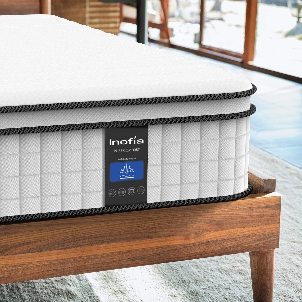 Inofia 10In Queen Hybrid Mattress 1 month old , Cool Memory Foam Innerspring